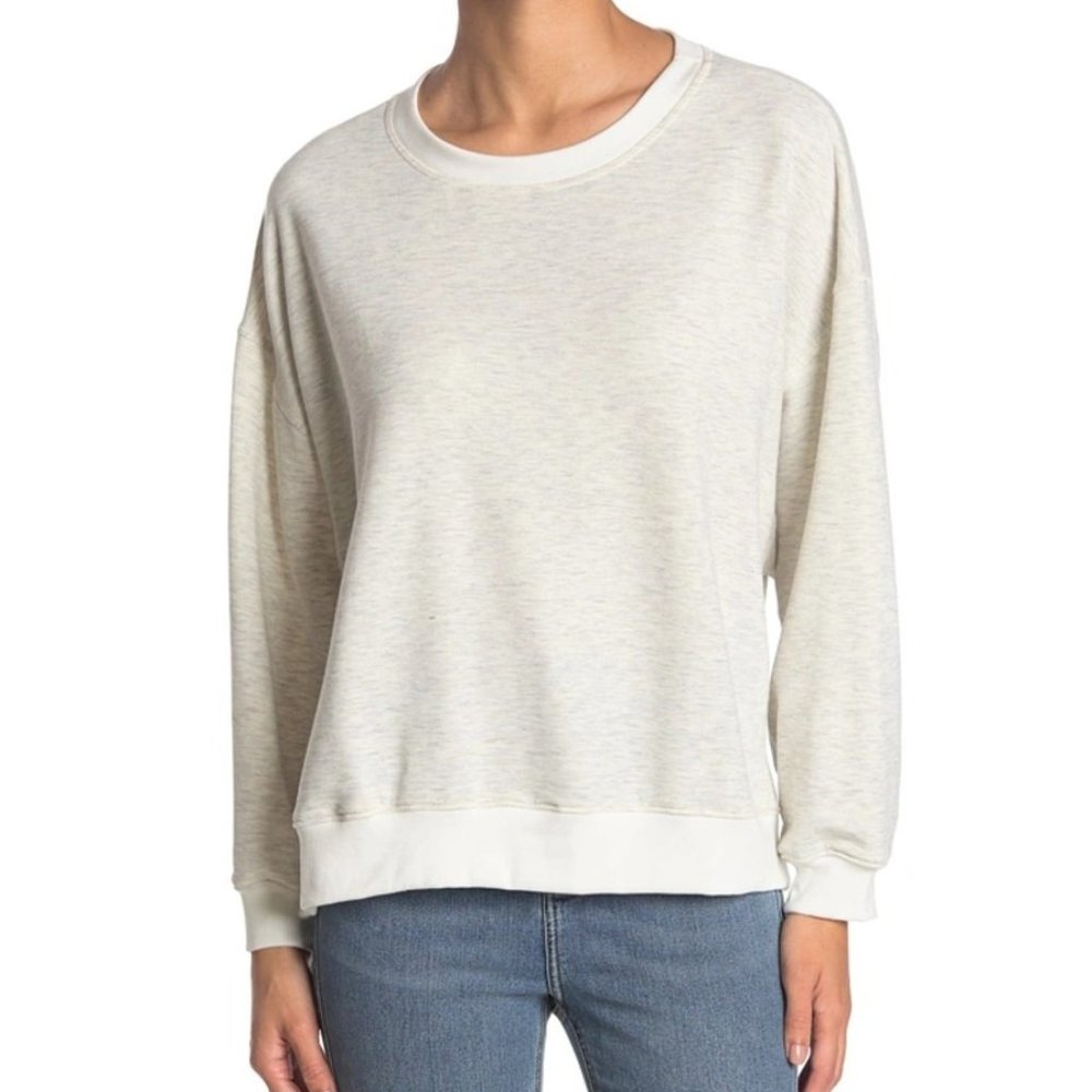 FOUND Step Hem Cozy Sweatshirt in Ash Grey - Large